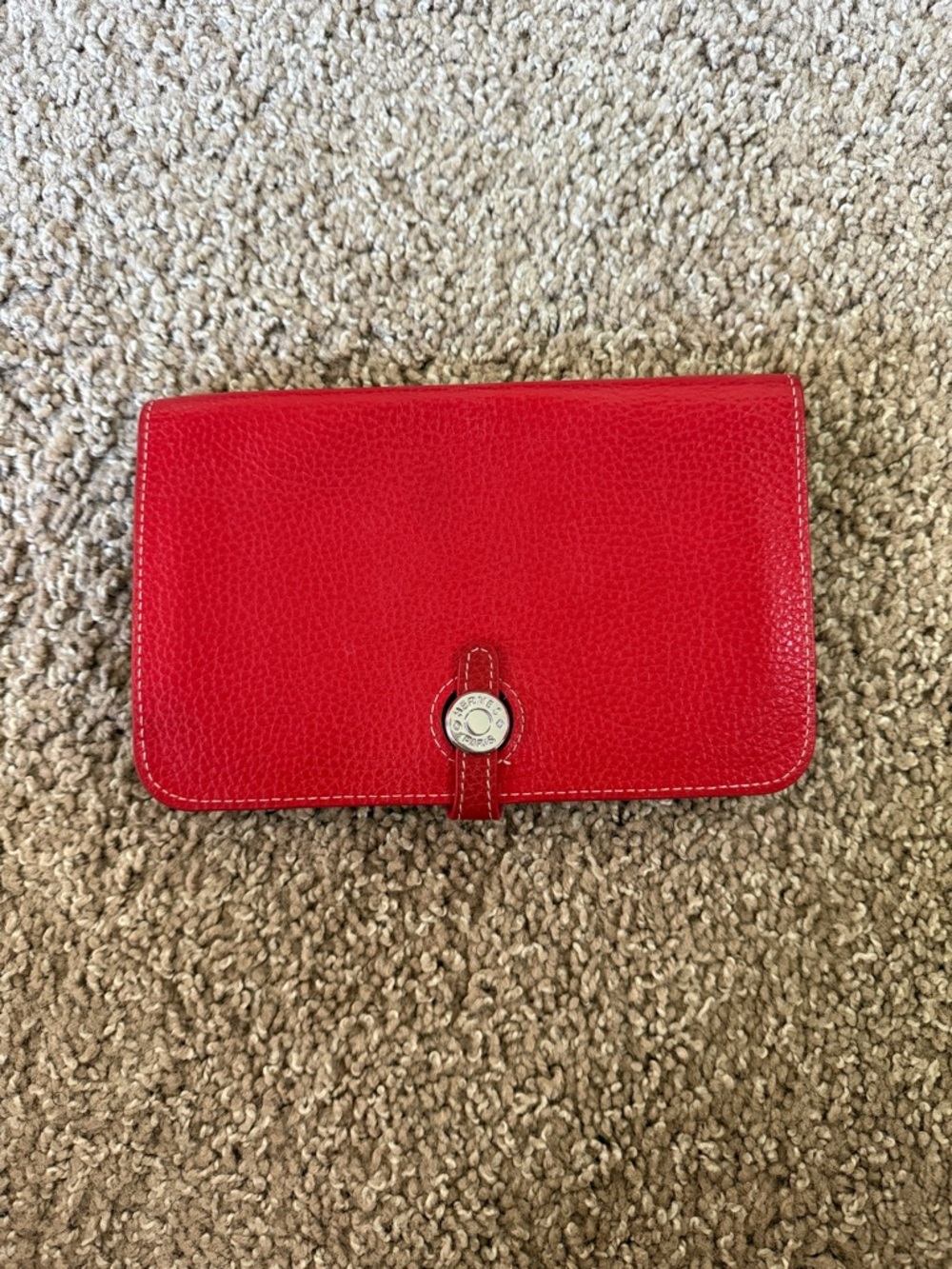 Hermes Dogon Duo Red Leather Wallet Set with Coin Pouch - Picture 4 of 8
